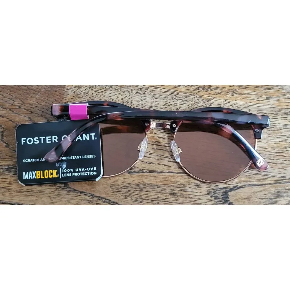 Foster Grant Pink Tortoise Shell/Rose Mirrored Sunglasses 100%UV MaxBlock New